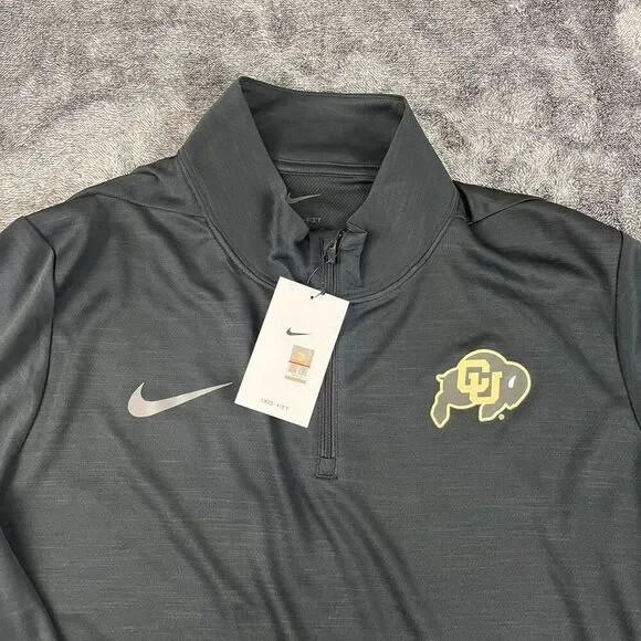 Nike Colorado Buffaloes 1/4 Zip Intensity Jacket Mock Neck Black Men's L NWT - Picture 2 of 11